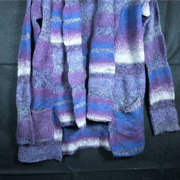 Aeropostale Womens Sweater Multicolored Open Front Cardigan Wool Blend Medium - Picture 3 of 12